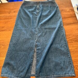 Emma James Vintage 100% Cotton Denim Maxi Skirt Size 10